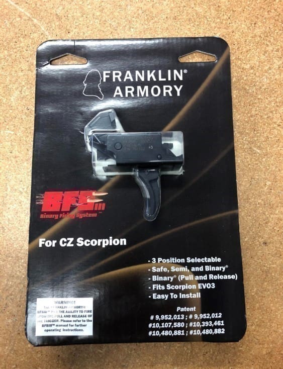 FRANKLIN ARMORY BINARY TRIGGER CZ-C1 SCORPION — image 3